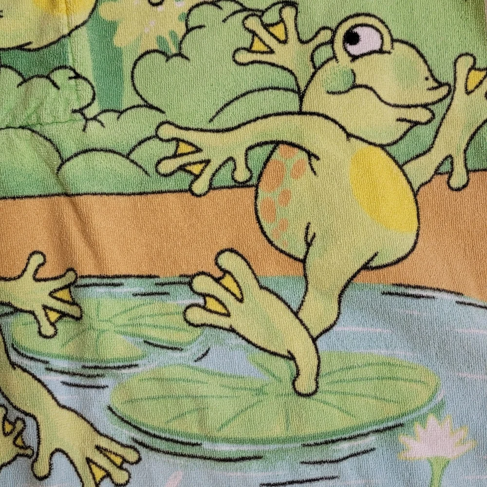 Vintage Hilasal‎ Happy Frog Beach Bag Towel Tropical Vacation Cruise Size 28x52